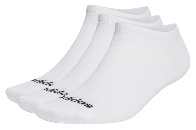 adidas Thin Linear Low-Cut Socks 3 Pairs White Black Size M
