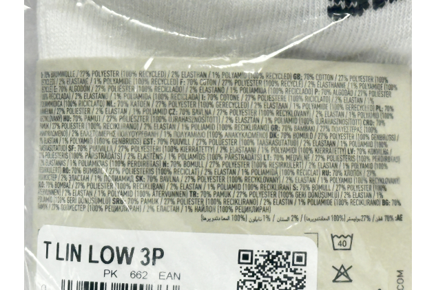 adidas Thin Linear Low-Cut Socks 3 Pairs White Black Size M