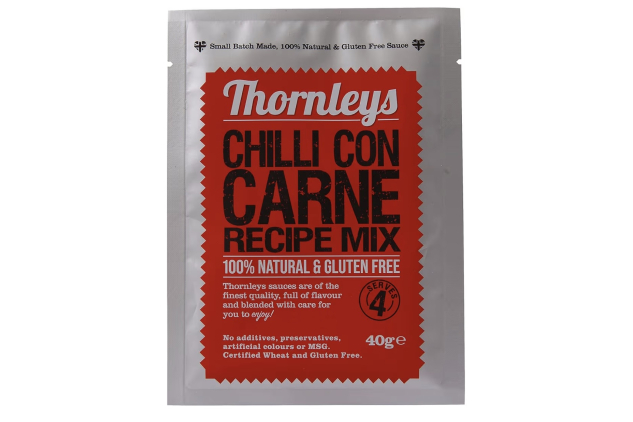 Thornleys Natural Foods Gluten Free Chilli Con Carne Sauce Mix | A Full Flavour Family Meal | No Additives, Preservatives, Colours or MSG Powder 40g
