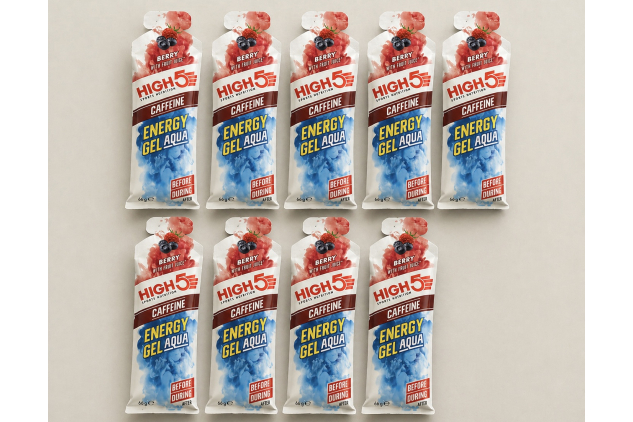 HIGH5 Energy Gel Aqua - Quick Release Sports Gels to Power Muscles for Peak Performance - Natural Fruit Juice & Caffeine-Free Energy Boost Berry 9 x 66g