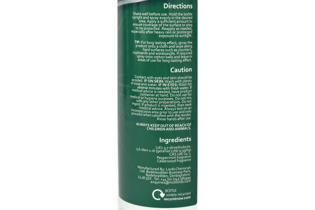 Repel A Pest Bed Bug Repellent Spray 500ml Cedarwood Peppermint Geraniol