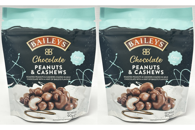 Baileys Chocolate Peanuts & Cashews 2 x 90g Milk Chocolate Nut Bags