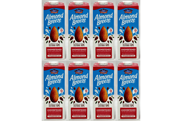 Blue Diamond Almond Breeze Unsweetened Almond Drink 8 x 1L