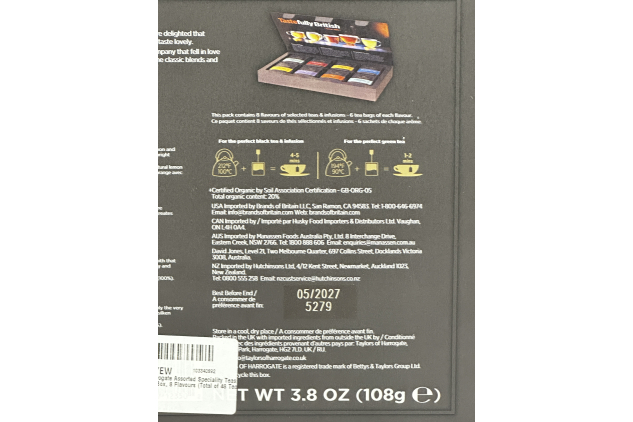 Taylors of Harrogate Assorted Speciality Teas Gift Box 48 Tea Bags 8 Flavours