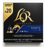 L'Or Ristretto Decaf 20 Capsules 104g Intensity 9