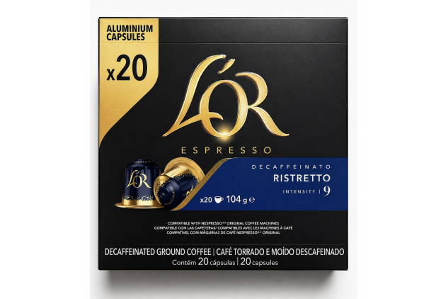 L'Or Ristretto Decaf 20 Capsules 104g Intensity 9