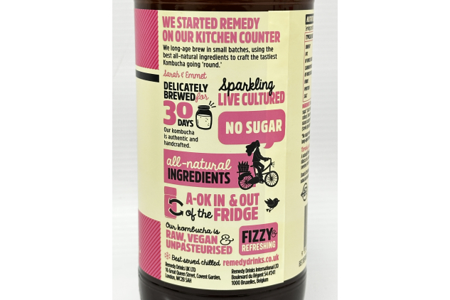 Remedy Kombucha Raspberry Lemonade 6 x 700ml Naturally Sugar Free Sparkling Drink