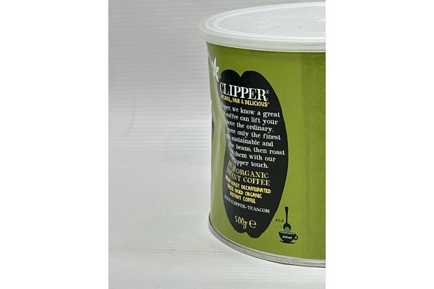 Clipper Organic Decaf Instant Coffee | Fairtrade Medium Roast Arabica | 500g Tin | DENTED TIN