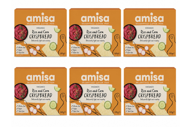 Amisa Organic Gluten-Free Rice and Corn Crispbread 6 X 120g