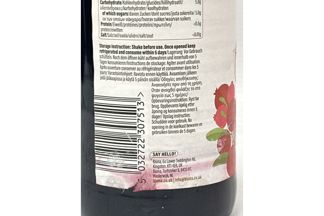 Biona Organic Cranberry Juice – 750ml | DAMAGED LABEL