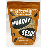 Munchy Seeds Lightly Toasted Savoury White & Black Sesame Seeds 1kg