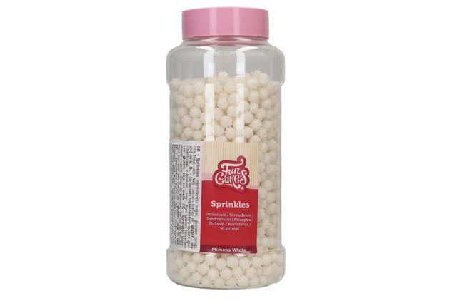 FunCakes Mimosa White: Sugar Sprinkles for Decorating Cakes, Cupcakes and More - Edible Decoration for Wedding, Birthday, Baby Shower and Gender Reveal - 500 g