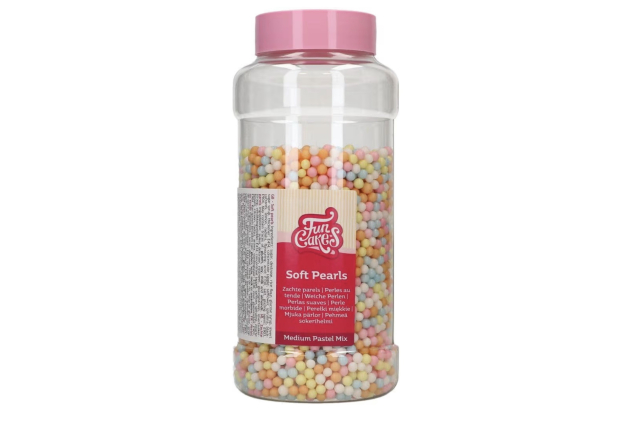 FunCakes Soft Pearls Medium Pastel Mix: Cake Sprinkles, Great Taste, Perfect for Cake Decorating, Edible Soft Sugar Pearls 500g