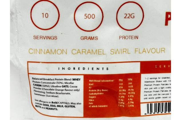 Bodybuilding Warehouse Premium Protein Pancakes Cinnamon Caramel Swirl 500g
