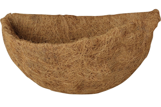 Half Round Coir Hanging Basket Insert Brown 35cm Pre-Shaped Replacement Liner