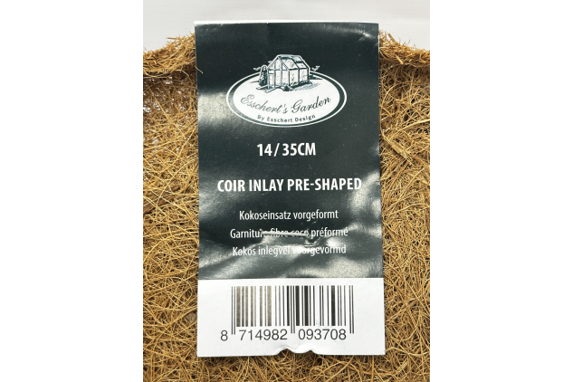 Half Round Coir Hanging Basket Insert Brown 35cm Pre-Shaped Replacement Liner