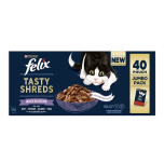 FELIX Tasty Shreds Mixed Selection in Gravy Wet Cat Food 40 X 80g Pouches