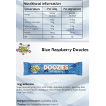 Dopey Heads Doozies Blue Raspberry Sour Chewy and Stretchy Bars 24 x 20g