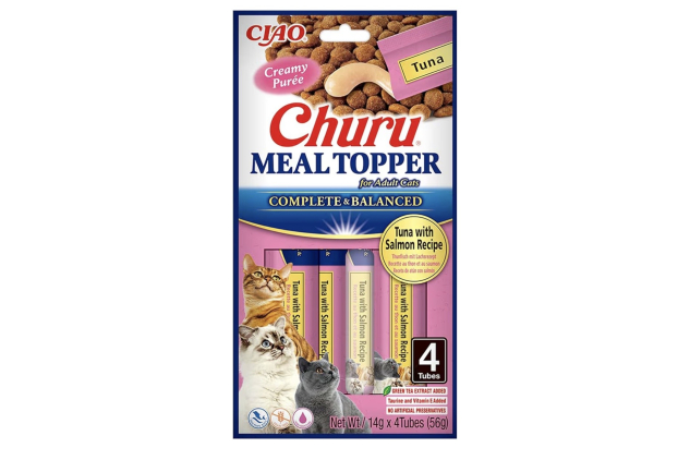 Churu Meal Toppers by INABA Cat Treat Tuna with Salmon Recipe 4 x 14g