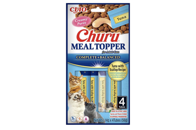 Churu Meal Toppers by INABA Cat Treat Tuna with Scallop Recipe 4 x 14g