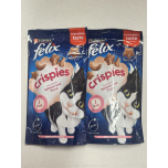 Felix Crispies Cat Treats Salmon & Trout – 2 x 45g | Irresistibly Light & Crispy Cat Snacks with Protein, Vitamins & Omega 6