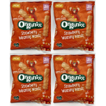 Organix Strawberry Weaning Wands, Organic Baby Snack, 6+ Months, Vegan, 25 g (Pack of 4)
