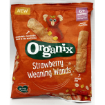 Organix Strawberry Weaning Wands, Organic Baby Snack, 6+ Months, Vegan, 25 g (Pack of 4)