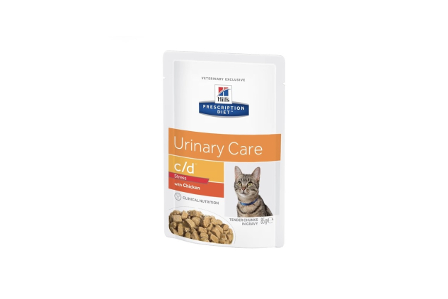 Prescription Diet C/D Feline Urinary Stress Wet Food Chicken Pack of 12 x 85g