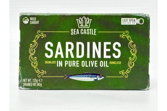 Sea Castle Skinless & Boneless Sardines in Pure Olive Oil 125g