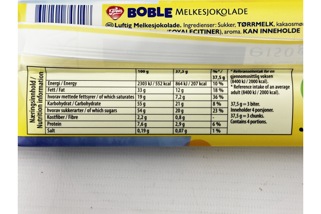 Freia Boble Aerated Milk Chocolate Bar 150g