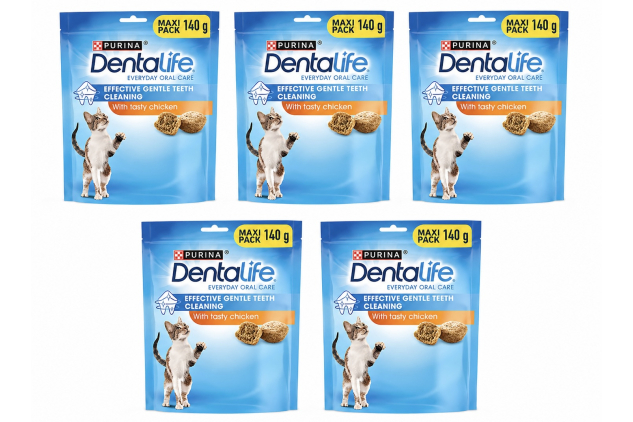 DENTALIFE Dental Chicken Cat Treats 140g Pack of 5