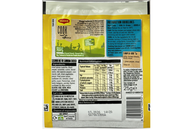 Maggi Air Fryer Shawarma Recipe Mix 6 x 25g