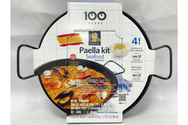 Carmencita Seafood Paella Kit with Enamelled Pan for 4 People