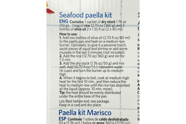 Carmencita Seafood Paella Kit with Enamelled Pan for 4 People