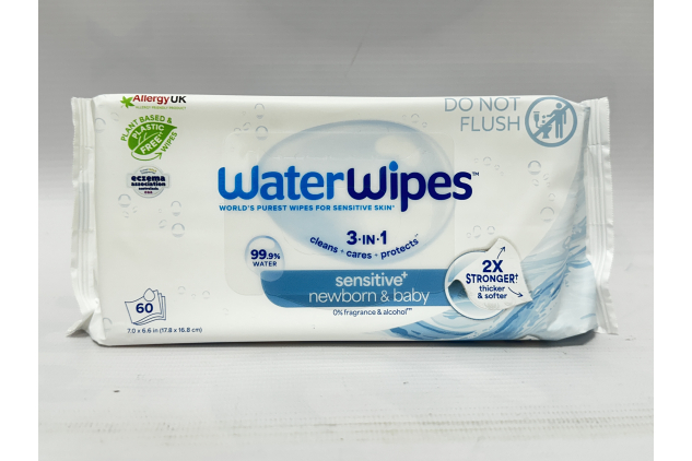 WaterWipes Sensitive Newborn & Baby Wipes 60 Pack