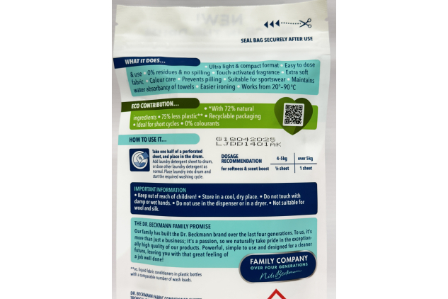 Dr. Beckmann Fabric Conditioner Sheets Tropical Garden 14 Sheets