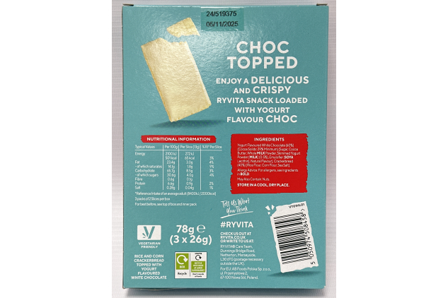 Ryvita Crispy Snacks, Yoghurt Flavoured Multipack 3x26g