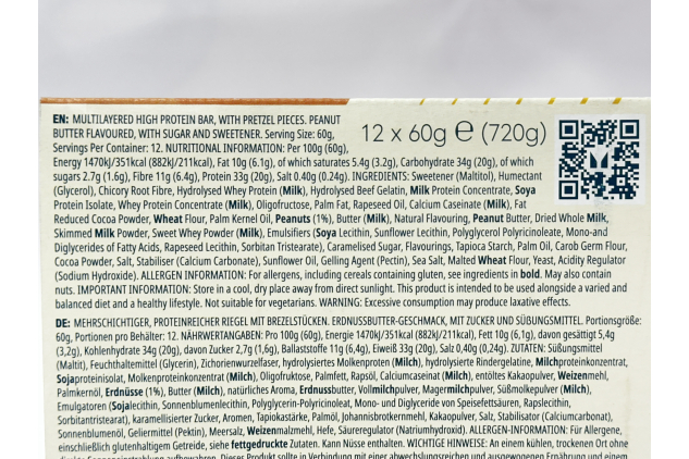 Myprotein Layered Protein Bar Peanut Pretzel 12 x 60g