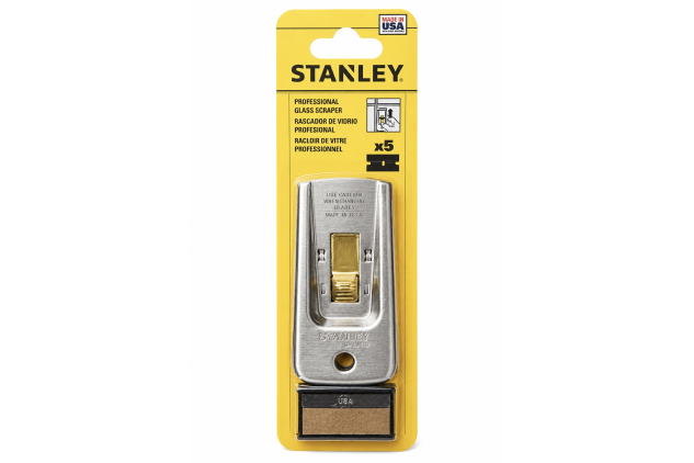 Stanley Professional Glass Scraper with 5 Blades Heavy Duty Window Cleaning Tool