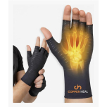 COPPER HEAL Unisex Arthritis Compression Gloves Black Size Small