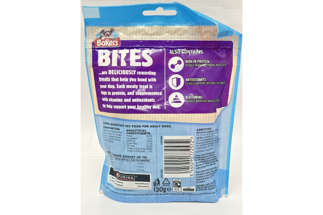 Bakers Bites with Chicken Dog Treats – 130g