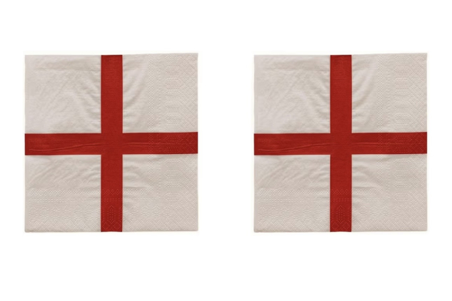 Printed 2-Ply Paper Napkins St George Party Supplies for England Sporting Events Pub Football World Cup Celebrations Party 50 Napkins