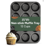 Zuvo Nonstick 12 Cup Muffin Tray - BPA Free & Dishwasher Safe Cupcake Pan Muffin Tray with Stain-Resistant