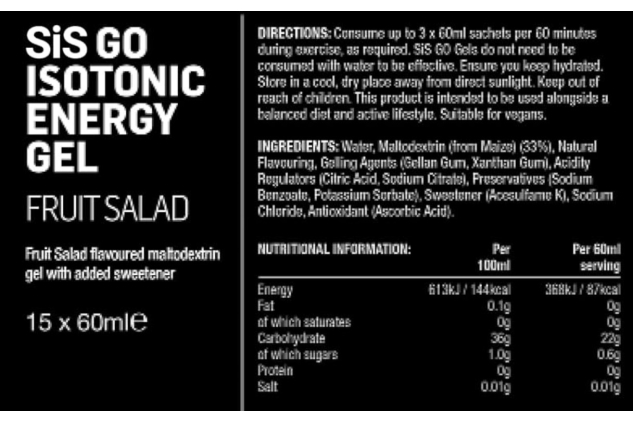 Science in Sport GO Isotonic Energy Gel Fruit Salad 15 x 60ml