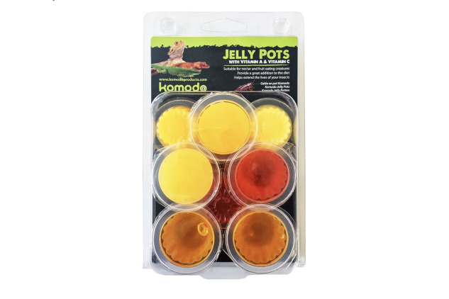 Komodo Fruit Flavours Jelly Pots, 8-Piece, Insect Feeder Food, Reptile Treat