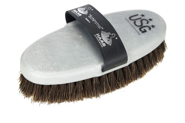 H.A.S HAAS Mould Horse Brush Large Silver 200 x 85 Medium