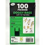 Premium Doggy Bags with Tie Handles Fresh Lemon Fragranced 100 Bags