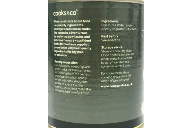 Cooks & Co Whole Green Figs in Syrup 820g Pack of 6