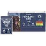 Complete Wet Food for Adult Dogs, Meat Selection In Jelly, 4.8 kg (48 pouches of 100g)