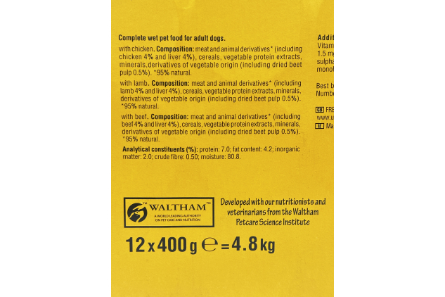 Pedigree Adult Wet Dog Food Chunks in Gravy Mixed Selection 12 x 400g